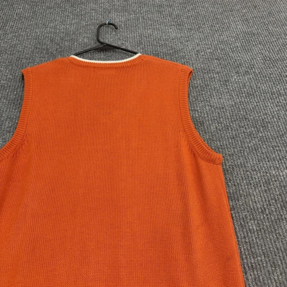 Southpole Sweater Vest Mens L Orange Acrylic Cable Knit V-Neck Preppy Streetwear